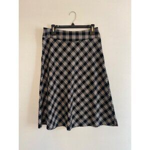 Zac & Rachel Womens Black & White Plaid A-Line Skirt Size 8